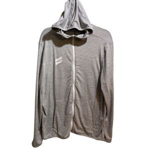 Hurley Men's Gray Windbreaker Jacket Size L Full-Zip Casual Hoodie